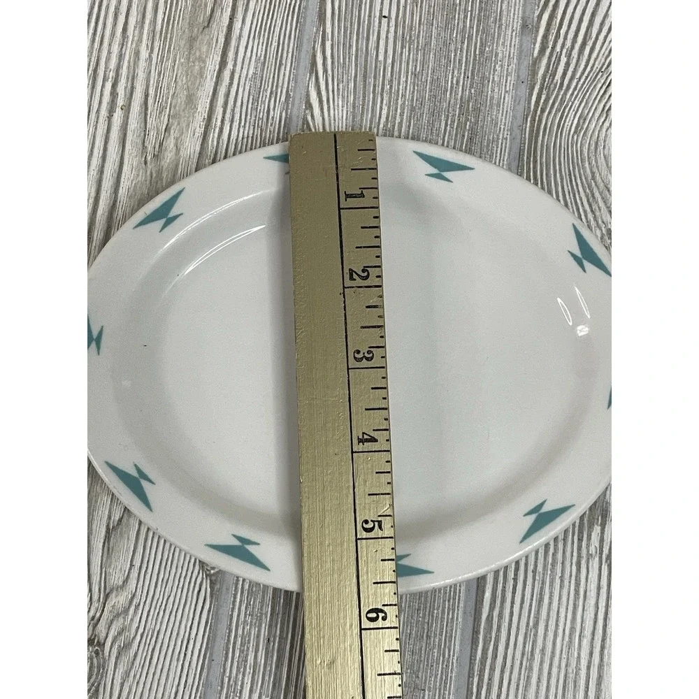 Vintage Homer Laughlin Atomic Diamond Restaurant Turquoise  7 X 5 1/2